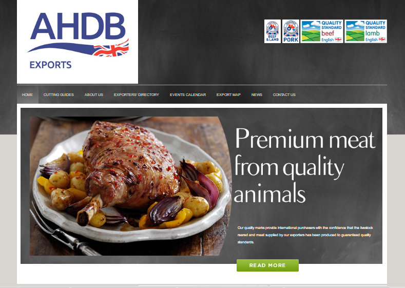 AHDB Meat Export website